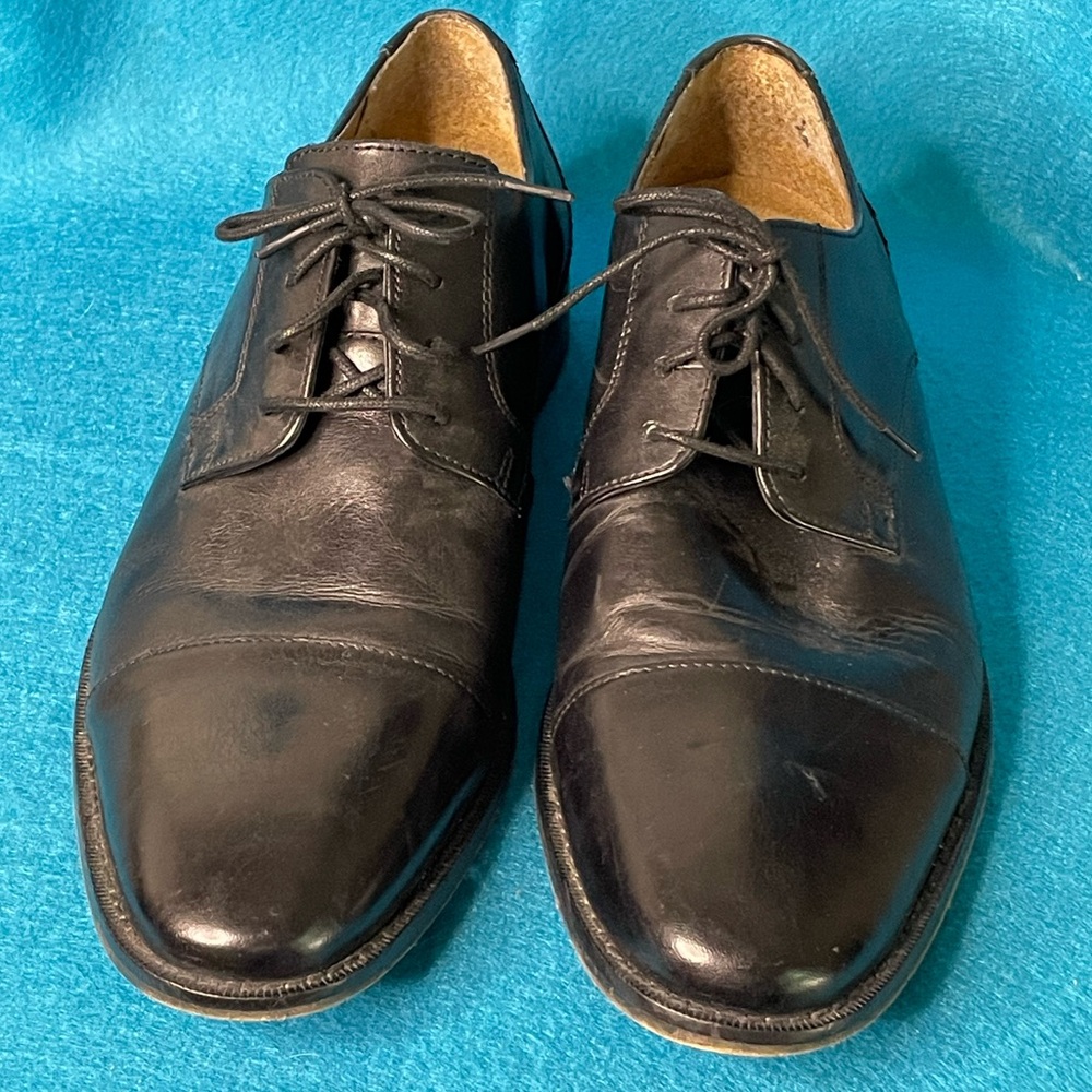 👞 Florsheim Men’s Black Leather Montinaro Captoe Oxford. Size 10 1/2 D. 👞